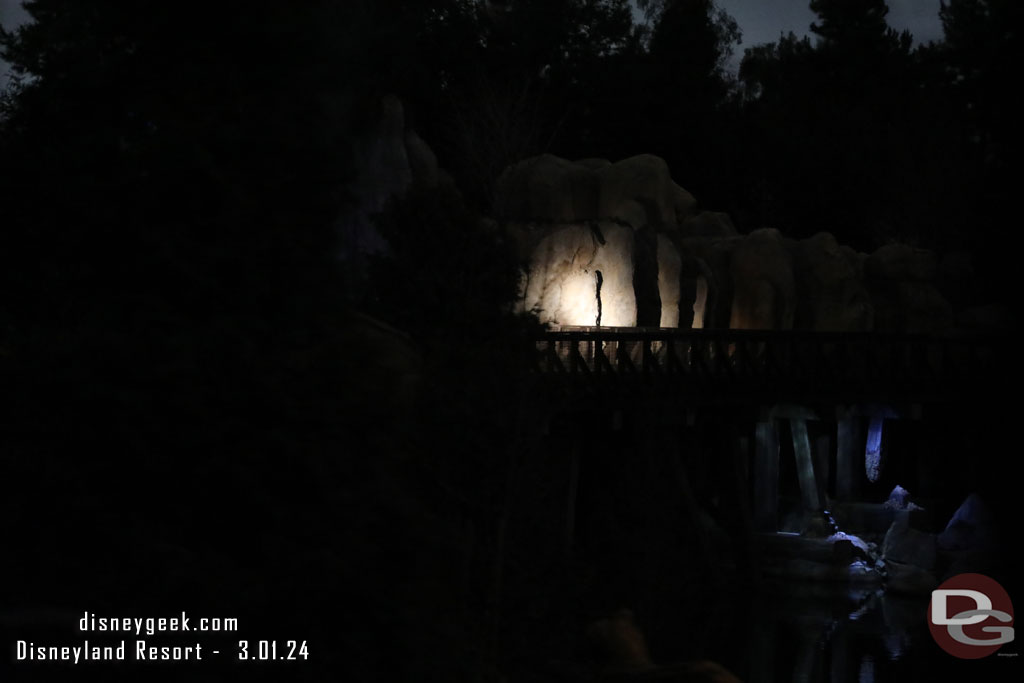 The headlight of our train as we traveled along the Rivers of America