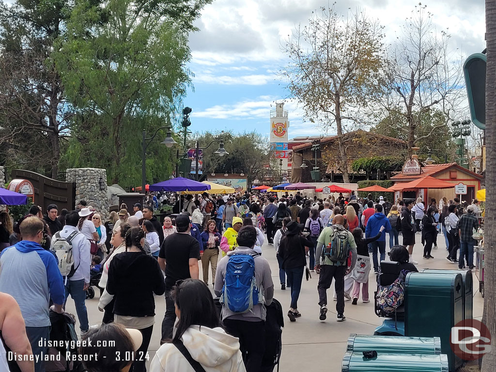 The performance corridor was busy with guests at the marketplaces that opened at 10:30am