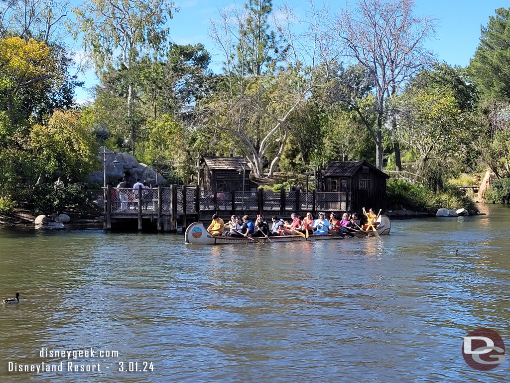 Canoes were in operation today