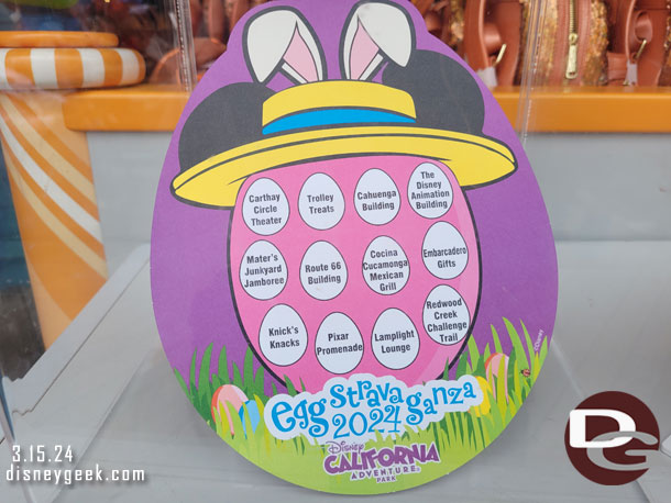 The 2024 Disney California Adventure Eggstravaganza board