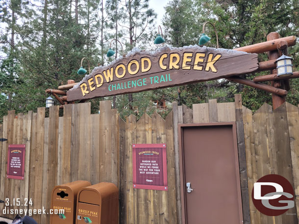 Redwood Creek is closed for renovation