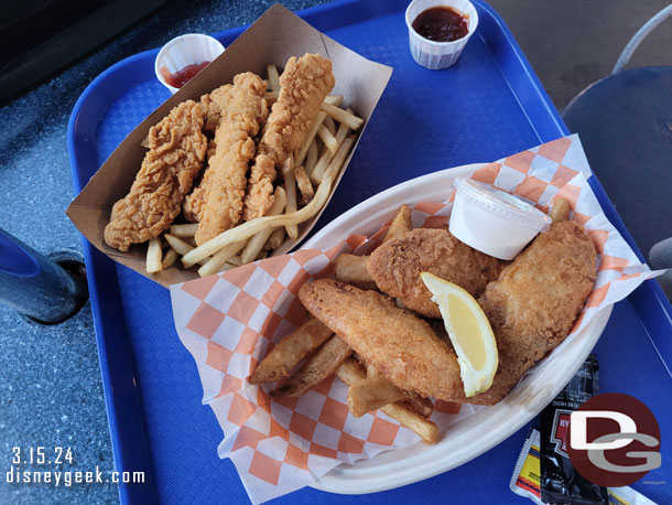 Interesting the Fish n Chips comes with different fries than the Chicken Strips at the Galactic Grill