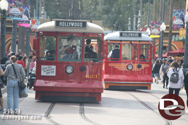 Two Red Cars in Operation