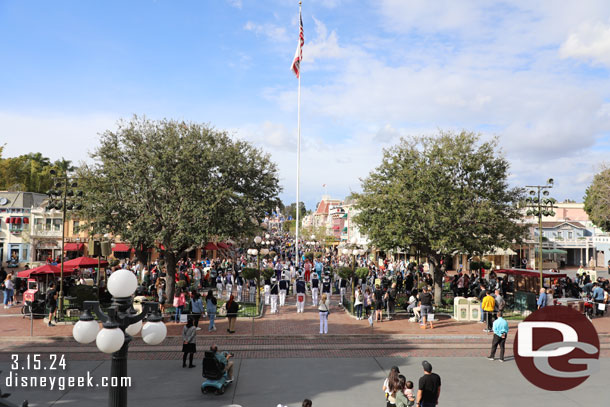 In Town Square for the Nightly Flag Retreat