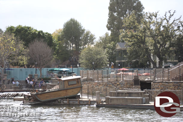 Looking across at the Haunted Mansion project, from ground level looking into the sun you could not see much.