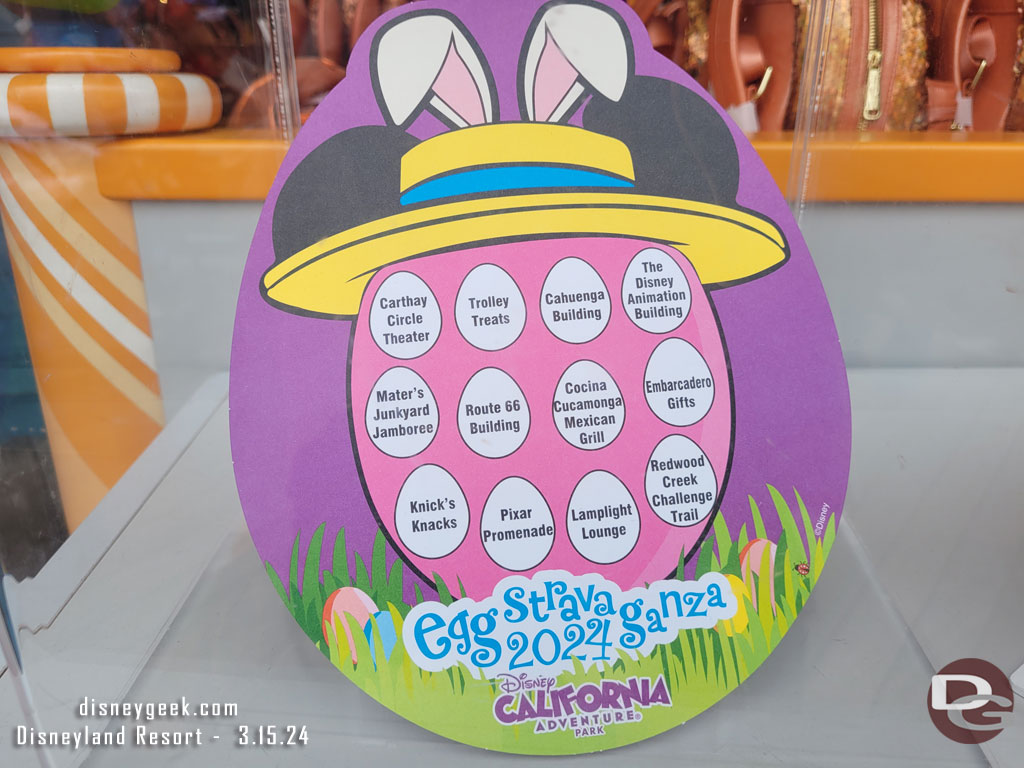 The 2024 Disney California Adventure Eggstravaganza board