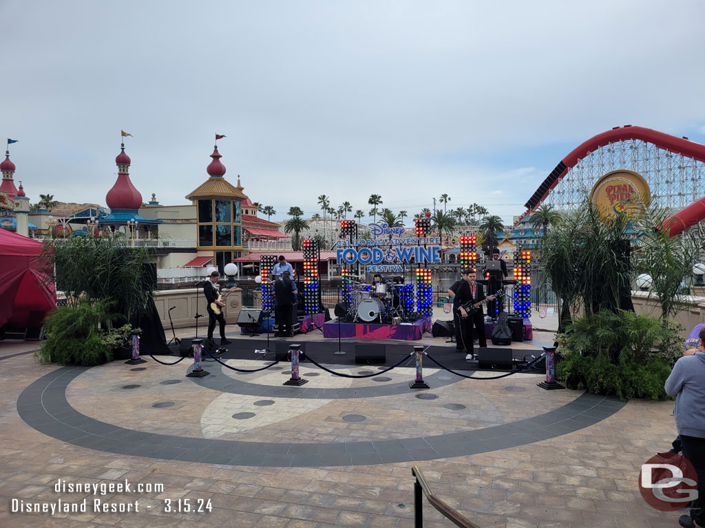 Sound check underway as we walked by for Tomasina