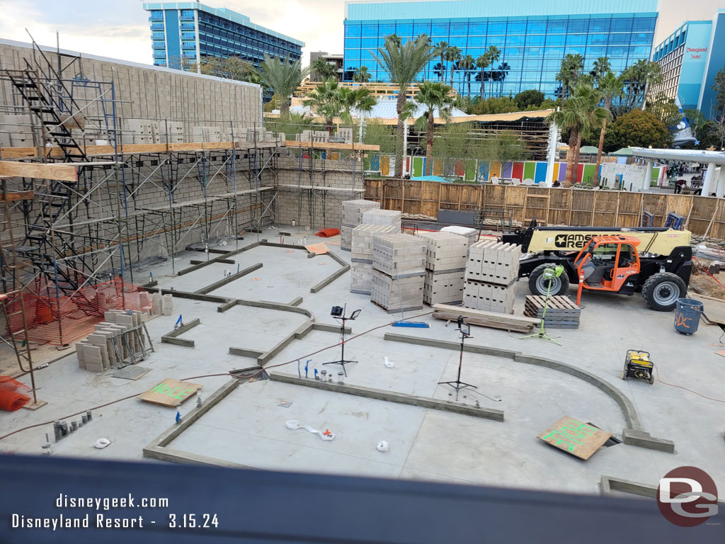 A lot of visible progress since my last view of this project from the Monorail. The concrete has been poured and walls rising up.