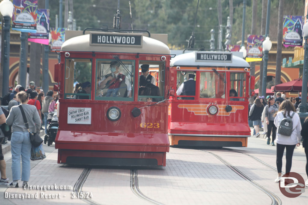 Two Red Cars in Operation