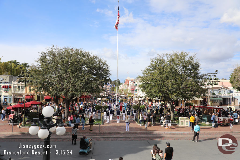 In Town Square for the Nightly Flag Retreat