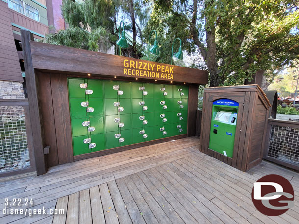 The new lockers are now available, they are in the former stage space.