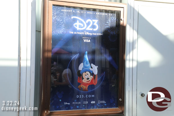 A D23 poster in Hollywood Land