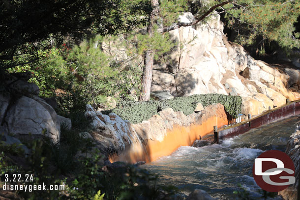 Work continues on the geysers for Grizzly River Run.  The pips are covered with netting.