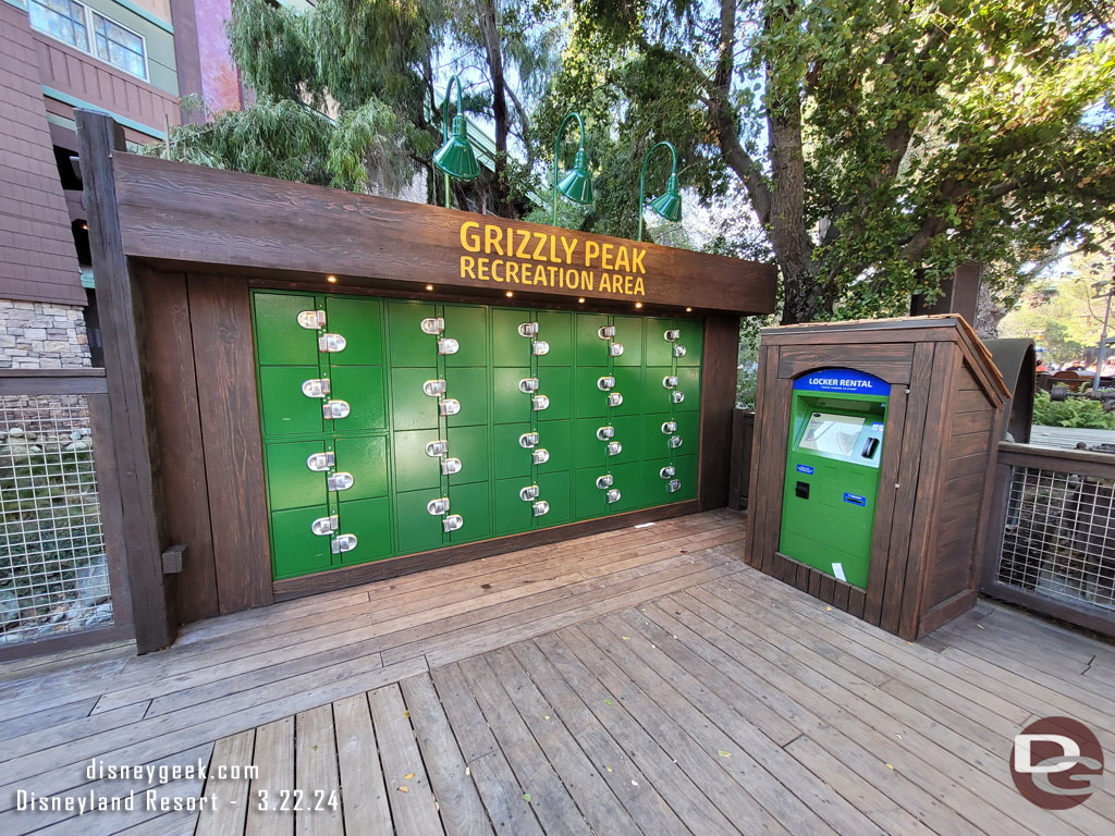 The new lockers are now available, they are in the former stage space.