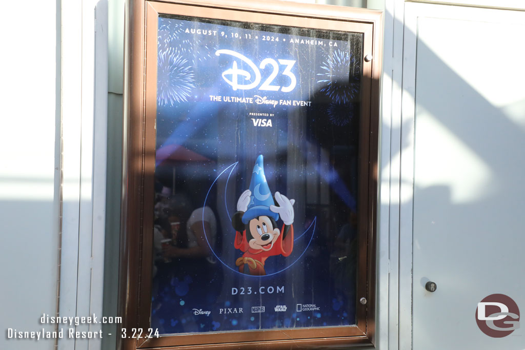 A D23 poster in Hollywood Land