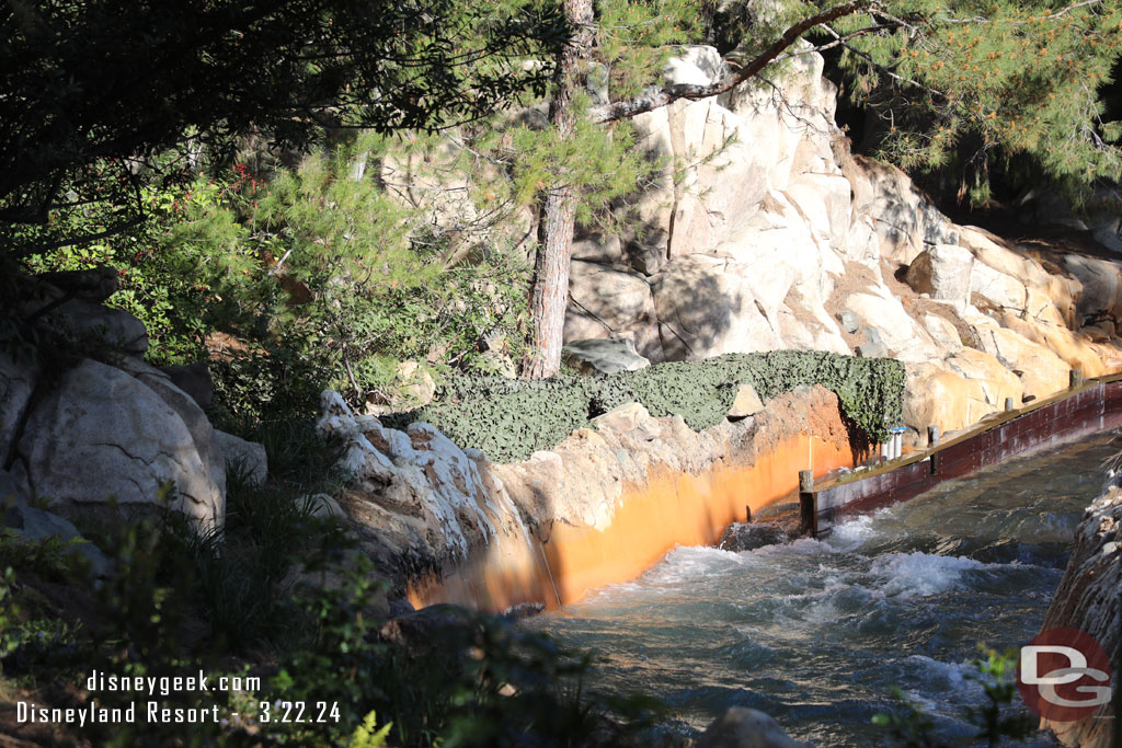 Work continues on the geysers for Grizzly River Run.  The pips are covered with netting.