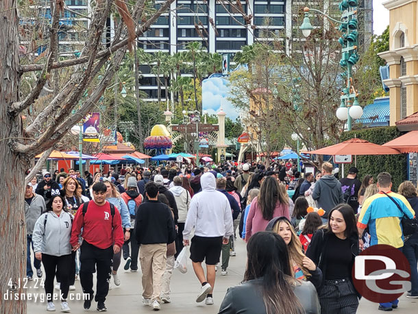 Paradise Gardens Park walkways felt busy.