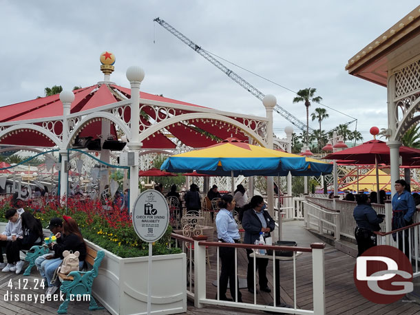 The Lamplight Lounge Boardwalk Dining is open late again.. until 8:30pm tonight. It had been closing by early afternoon.