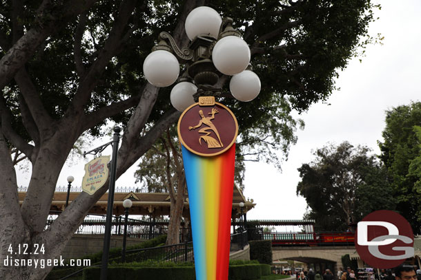 Pixar Fest decorations are up around Main Street. Here is Frozone