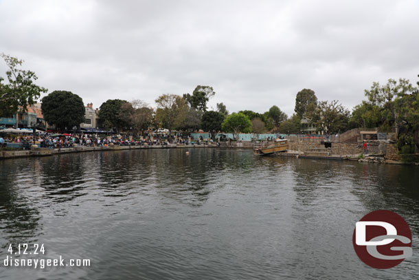 The Rivers of America this afternoon.. the river was busier than this pic makes it seem with both boats, canoes and Tom Sawyer Island rafts all operating.