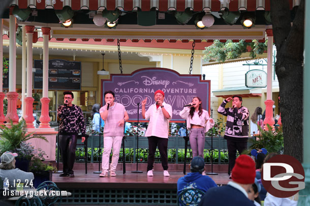 Filharmonic performing their finale set of the day on the Bandstand