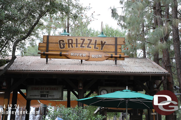 No wait for Grizzly River Run (it was in the low 60s)