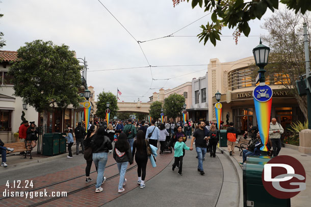 Pixar Fest decorations have been installed along Buena Vista Street