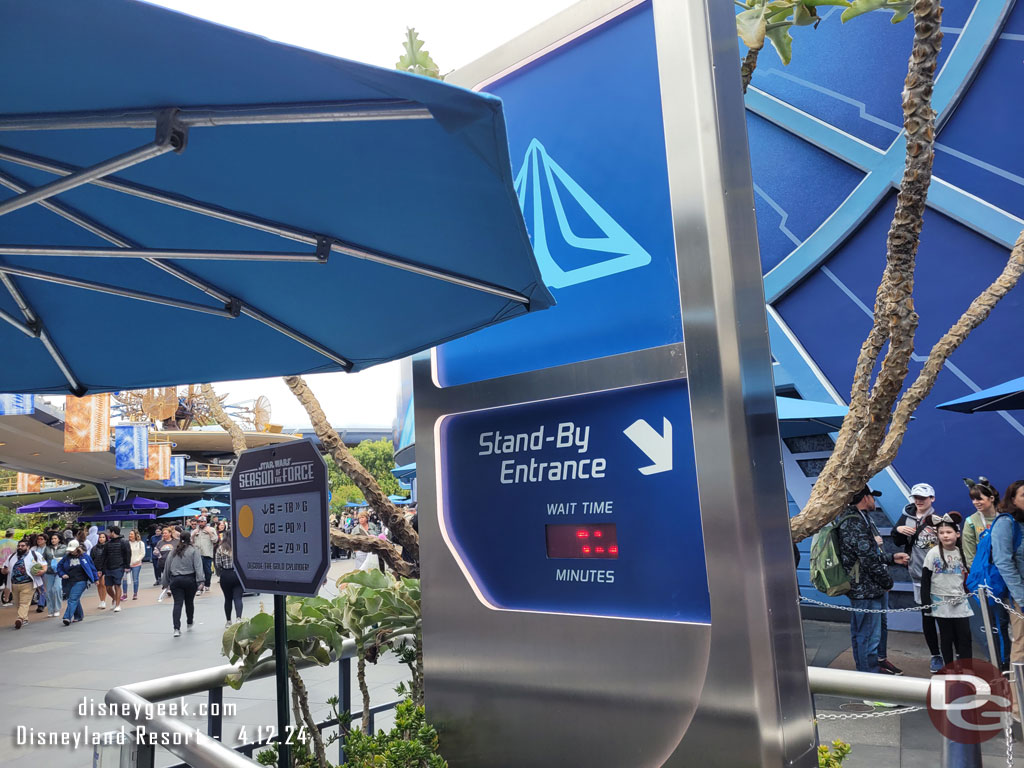 2:45pm - 15 min wait posted for Star Tours