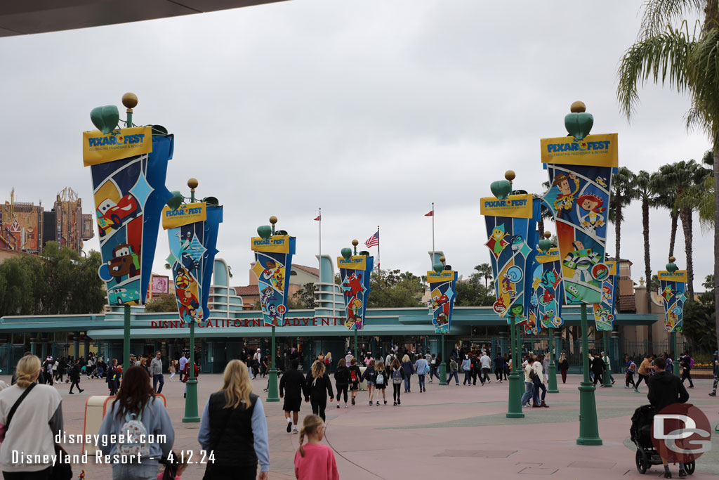 Pixar Fest Banners are up in the Esplanade.