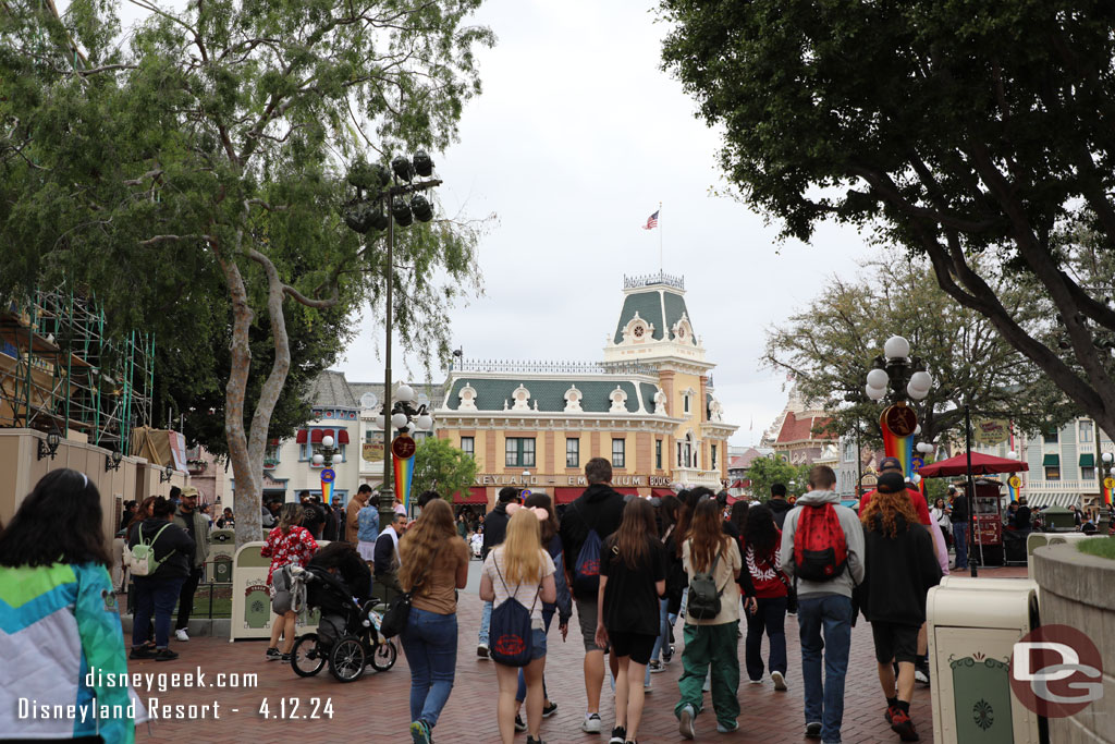 A good number of guests heading into the park right now.