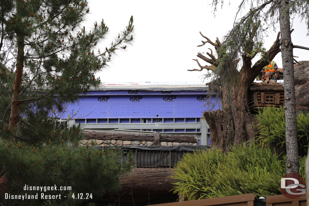 The enclosure of this portion of the flume is inching along.