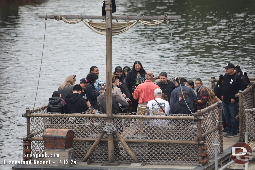 The Bootstrappers were performing aboard a raft