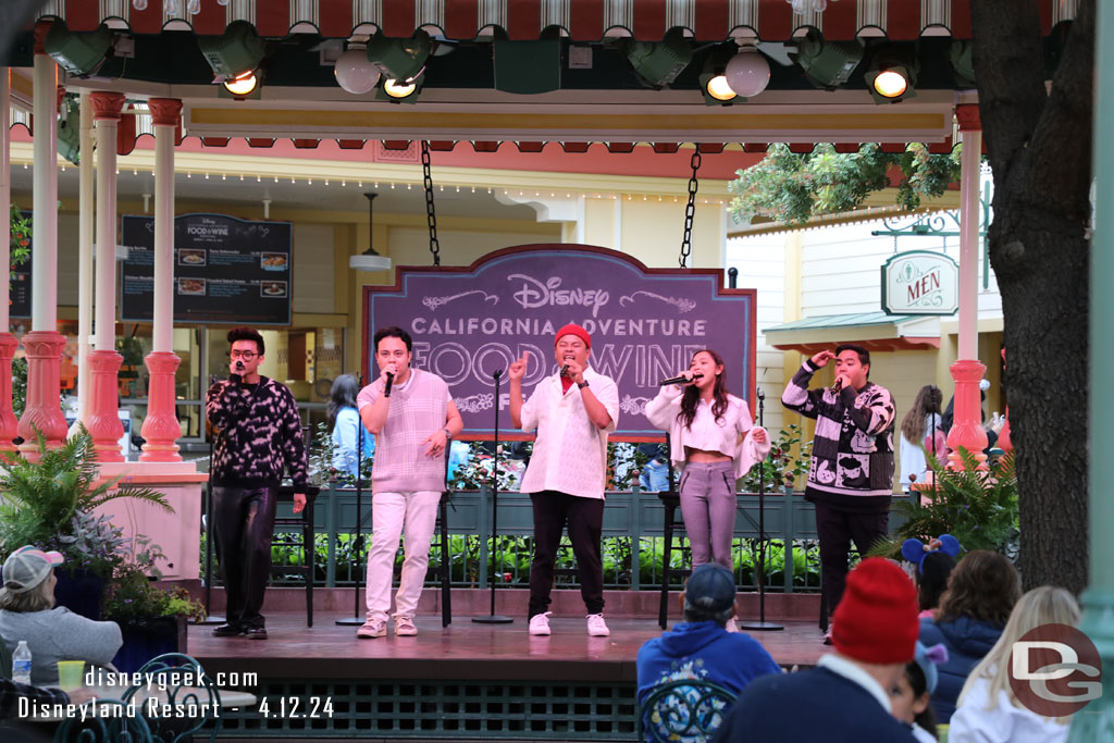 Filharmonic performing their finale set of the day on the Bandstand