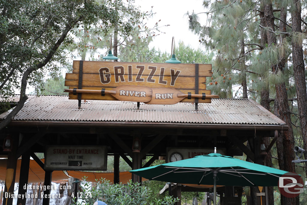 No wait for Grizzly River Run (it was in the low 60s)