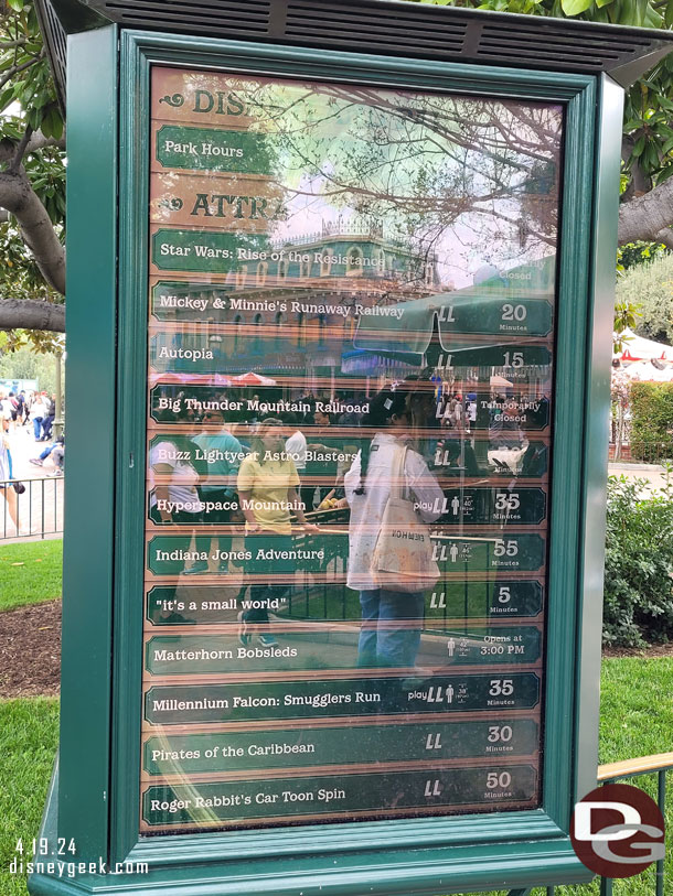 12:25pm - Disneyland Wait Times