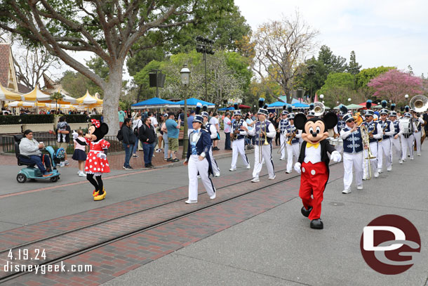 Mickey and Minnie leading the Disneyland Band