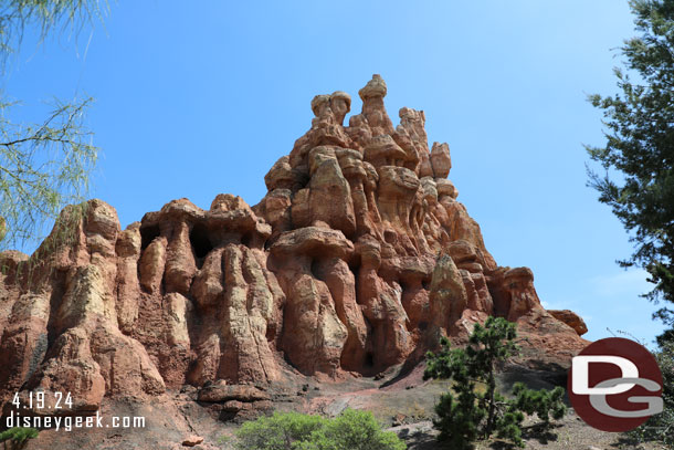 Passing by Big Thunder under blue skies now