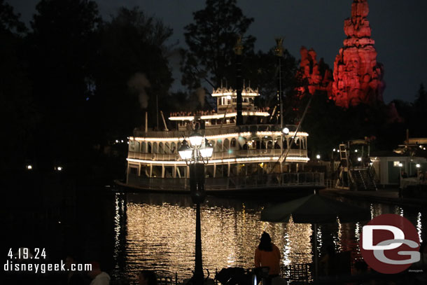 The Mark Twain was conducting night cruises today.  The river Jazz performances and project show are not running.