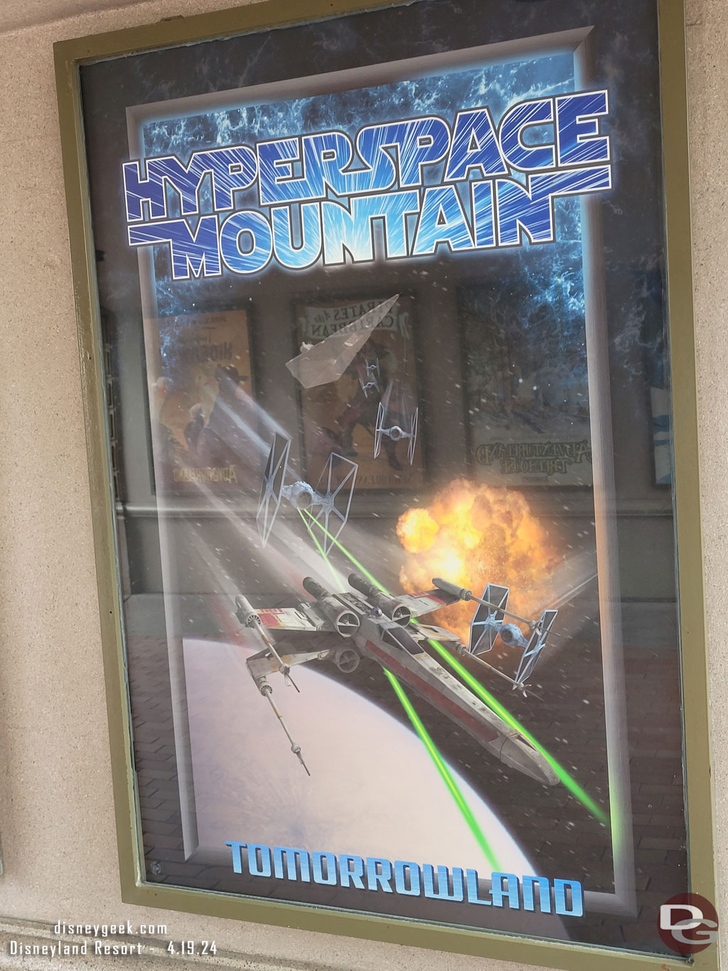 Hyperspace Mountain poster as you enter the park.