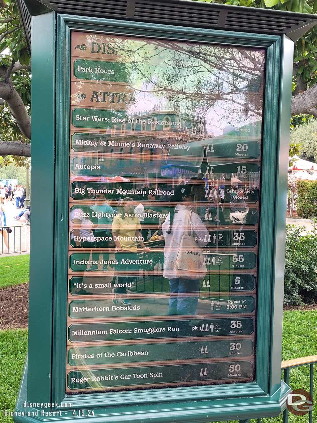 12:25pm - Disneyland Wait Times