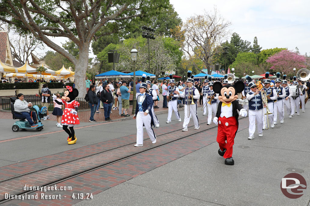 Mickey and Minnie leading the Disneyland Band