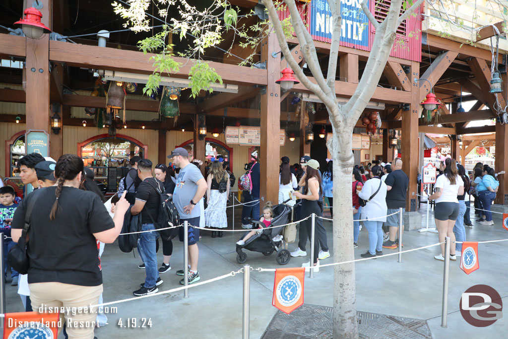 The queues are routinely long, seems like a good number of guests still do not want to mobile order.