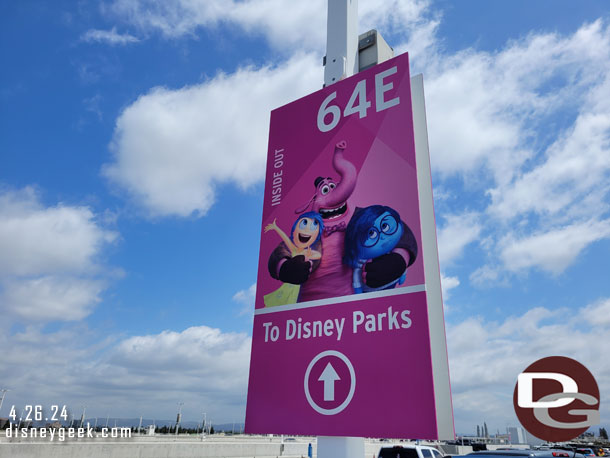 11:47am - Was parked on the roof of the Pixar Pals Parking structure to start my day.