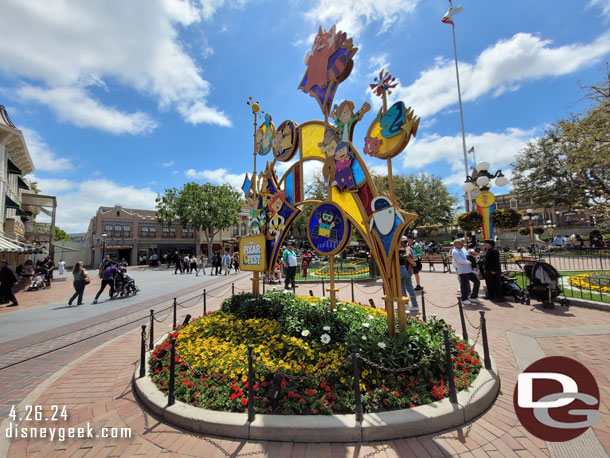 The Town Square Pixar Fest sculpture 