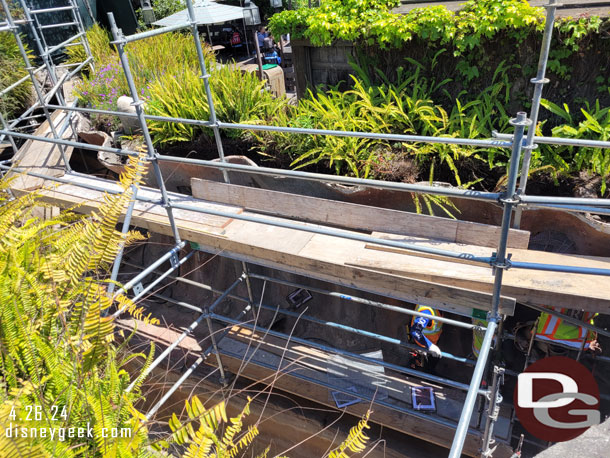 A team working on the side wall below
