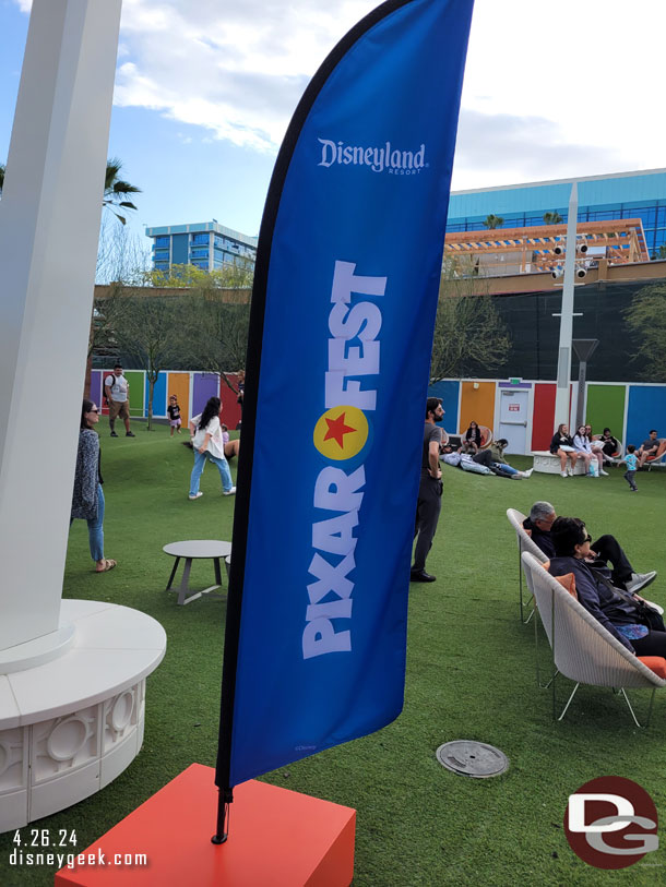 Pixar Fest signage around the Lawn