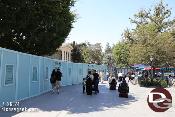 The current state of the construction walls in  New Orleans Square