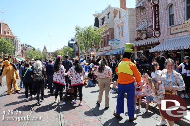 Several characters were walking Main Street visiting with guests.