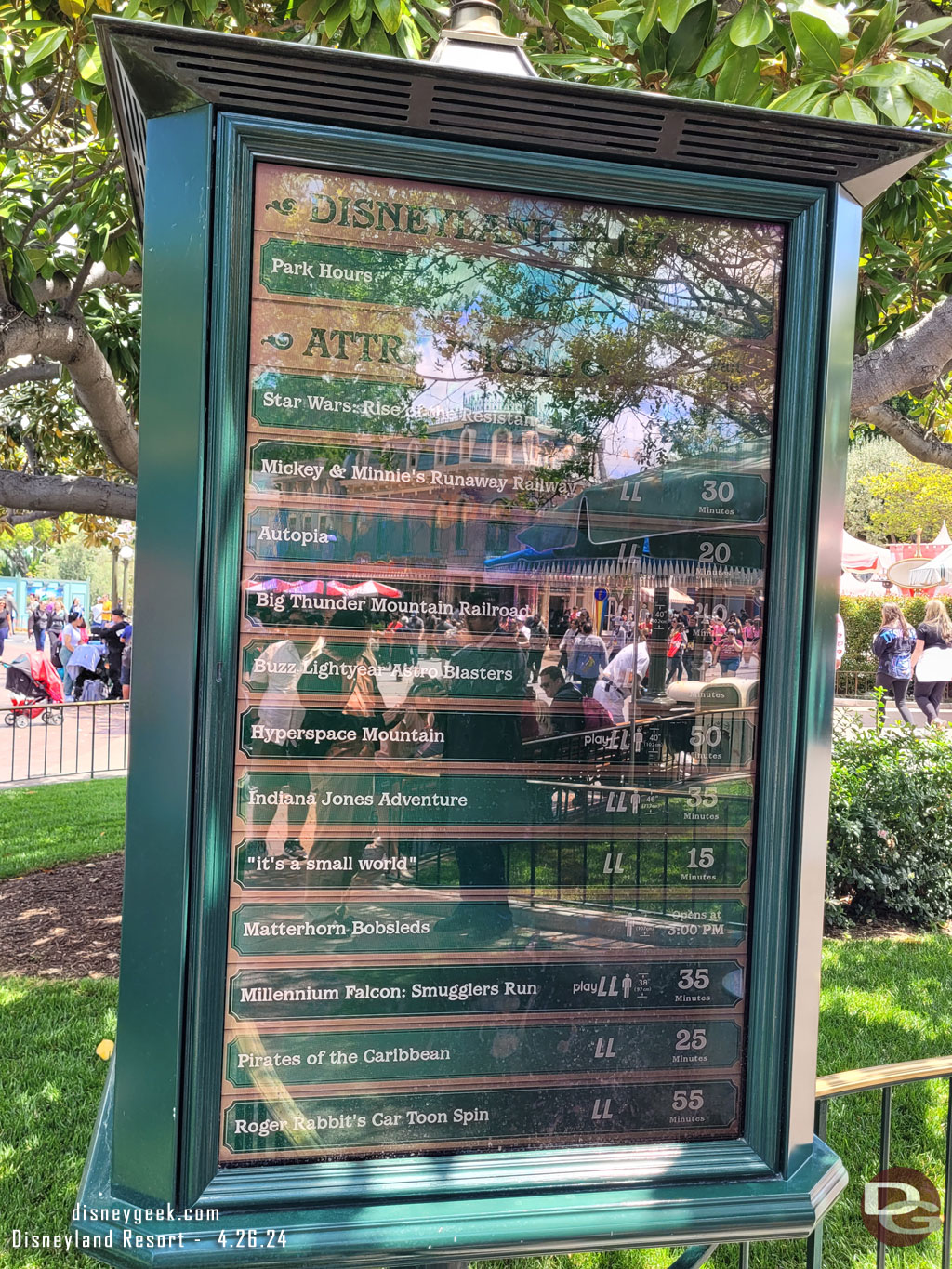 12:15pm - Disneyland Wait Times