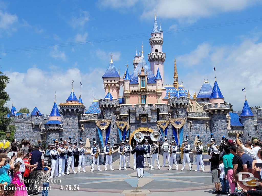 The Disneyland Band Performing in front of Sleeping Beauty Castle